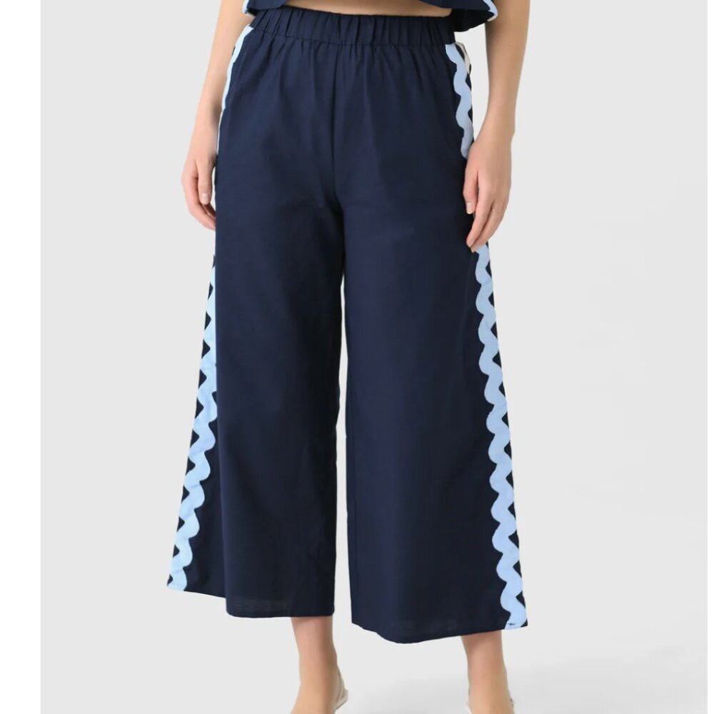 NWT Eche Ric Rac Pant Navy - Picture 2 of 5